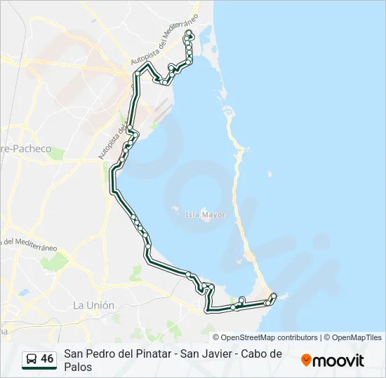 46 Bus Line Map