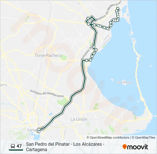47 Bus Line Map