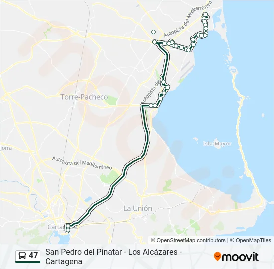 47 Bus Line Map
