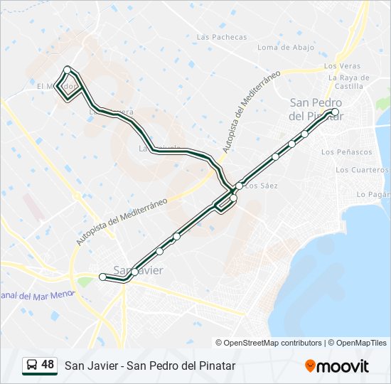 48 bus Mapa de línia