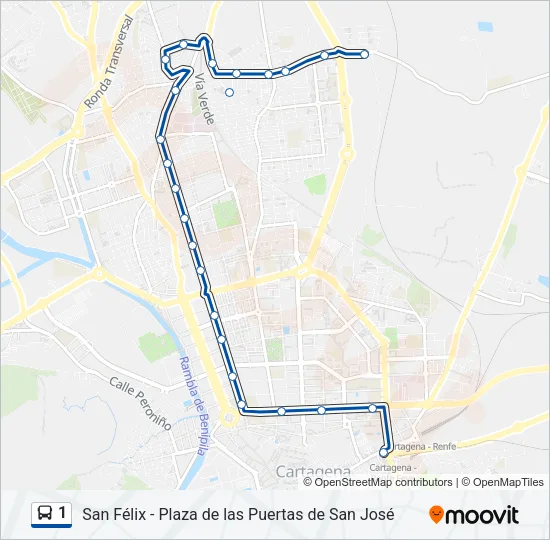 1 Bus Line Map