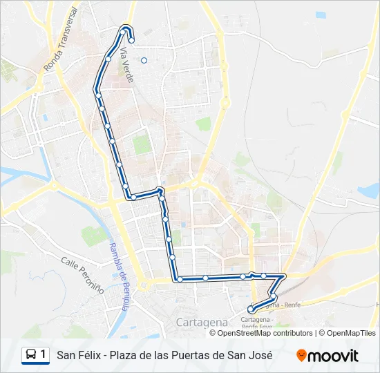 1 Bus Line Map