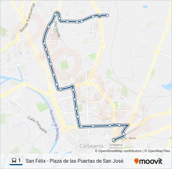 1 Bus Line Map