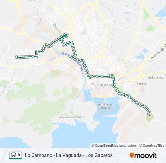 Mapa de 5 de autobús