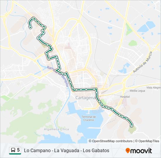 5 bus Mapa de línia