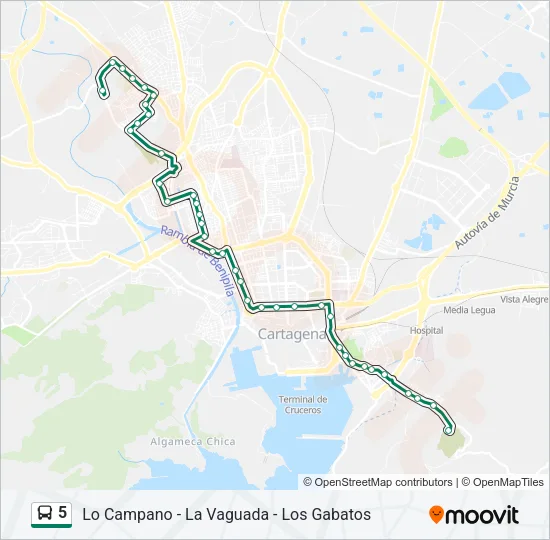 5 Bus Line Map