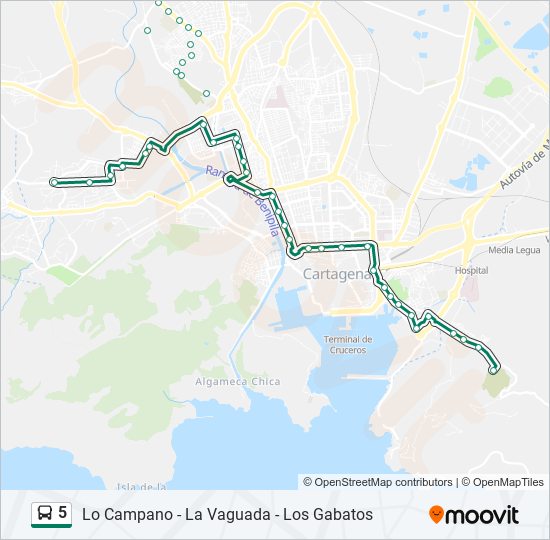 5 bus Mapa de línia