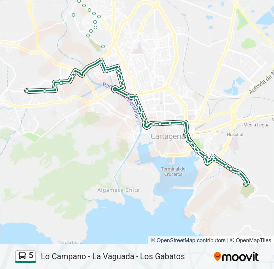 5 Bus Line Map