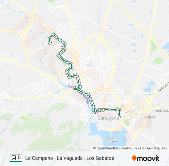 5 Bus Line Map