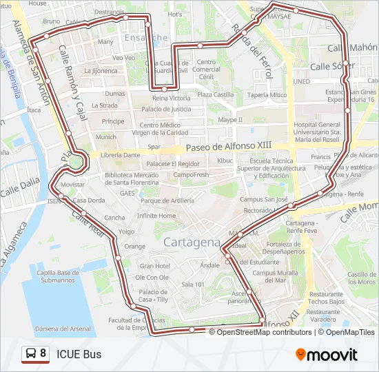 8 Bus Line Map