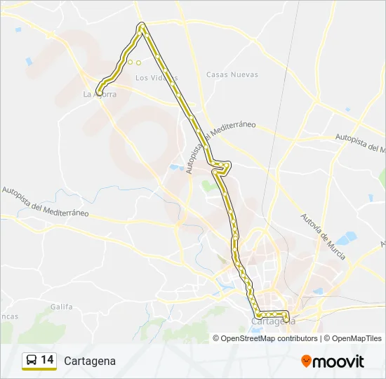14 Bus Line Map