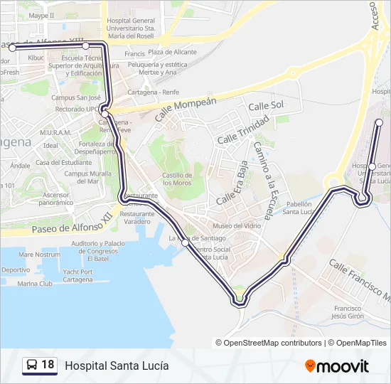 18 Bus Line Map