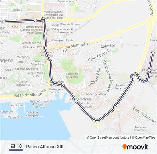 18 Bus Line Map