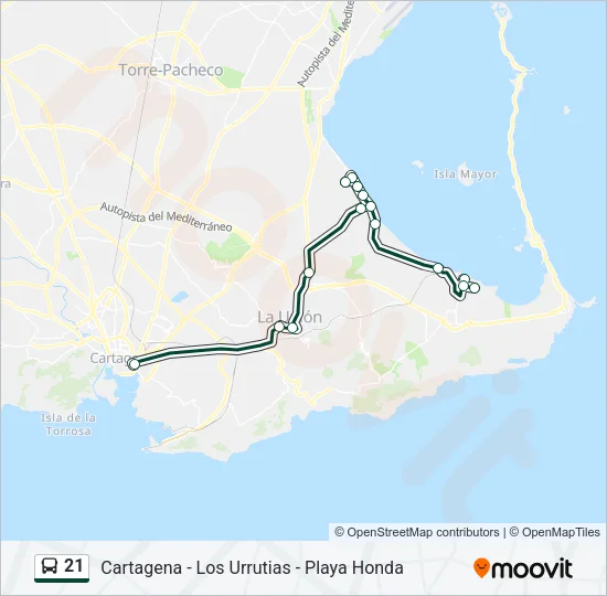 21 Bus Line Map