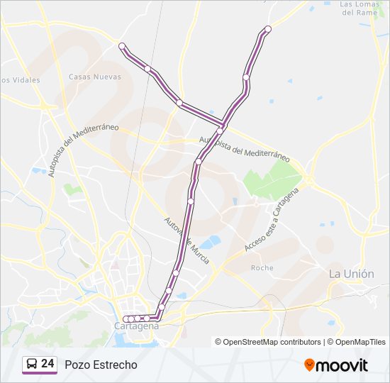 Mapa de 24 de autobús