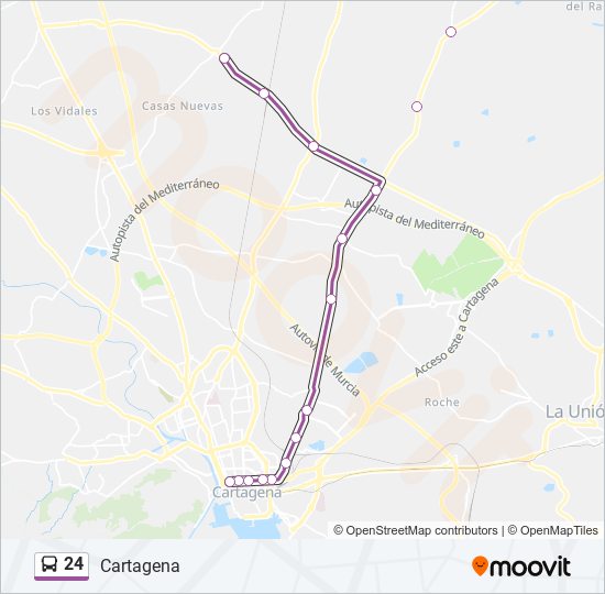 Mapa de 24 de autobús