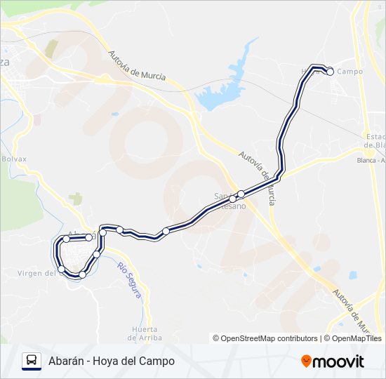 Mapa de MUR-007-2 de autobús