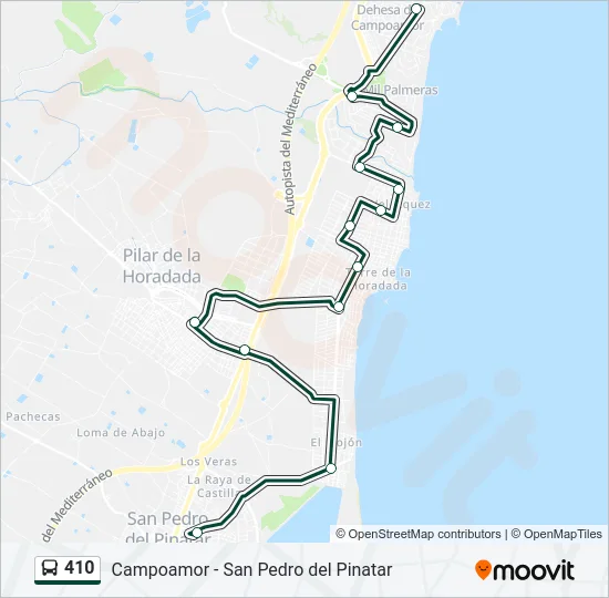 410 Bus Line Map