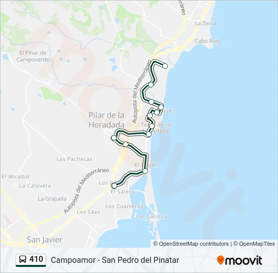 410 Bus Line Map