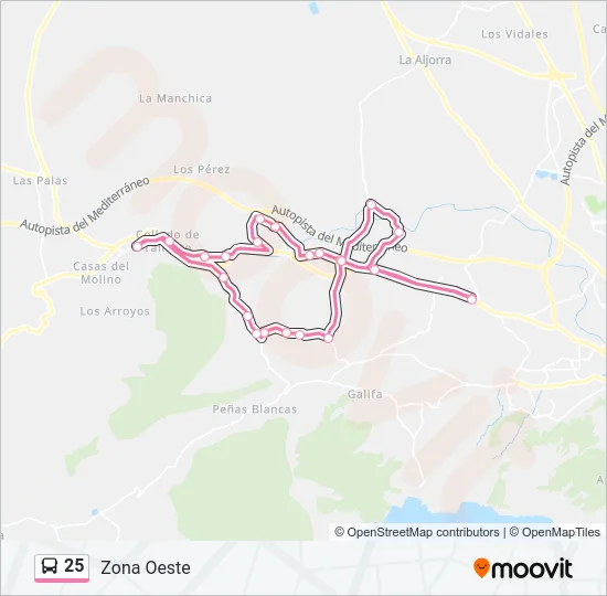 25 Bus Line Map