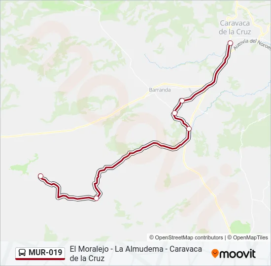 MUR-019 Bus Line Map