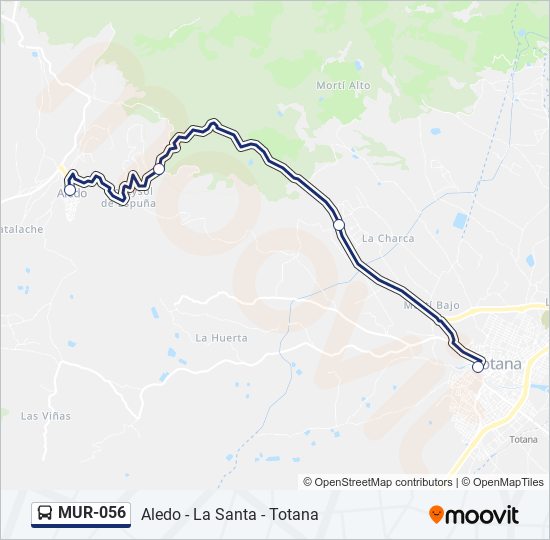 Mapa de MUR-056 de autobús