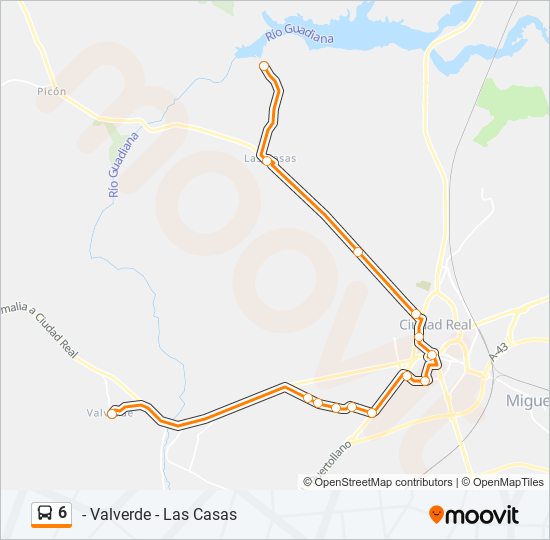 Mapa de 6 de autobús