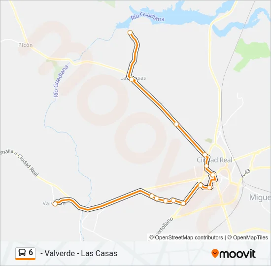 6 Bus Line Map
