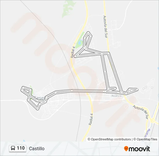 110 Bus Line Map