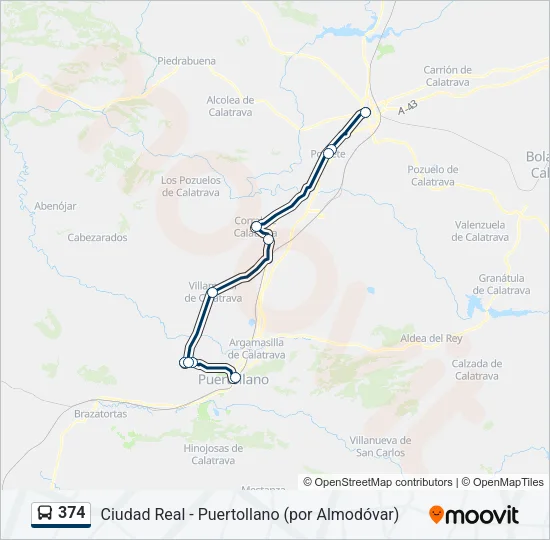 374 Bus Line Map