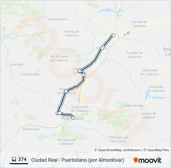 374 Bus Line Map