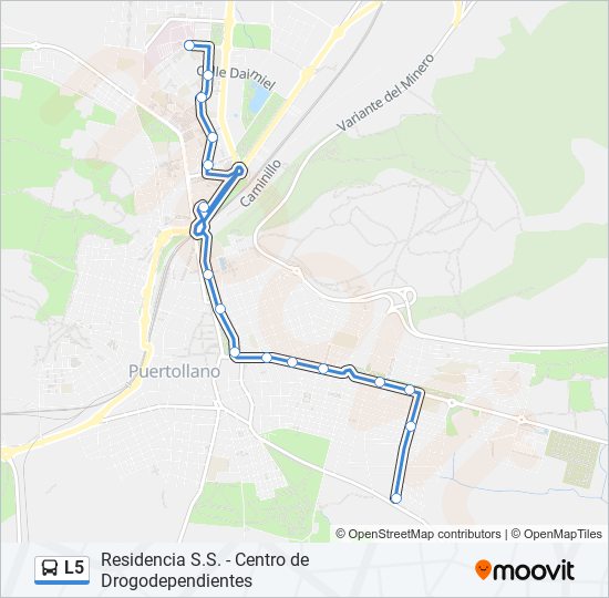 Mapa de L5 de autobús