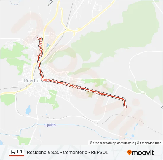 L1 Bus Line Map