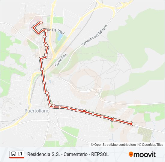 L1 bus Mapa de línia