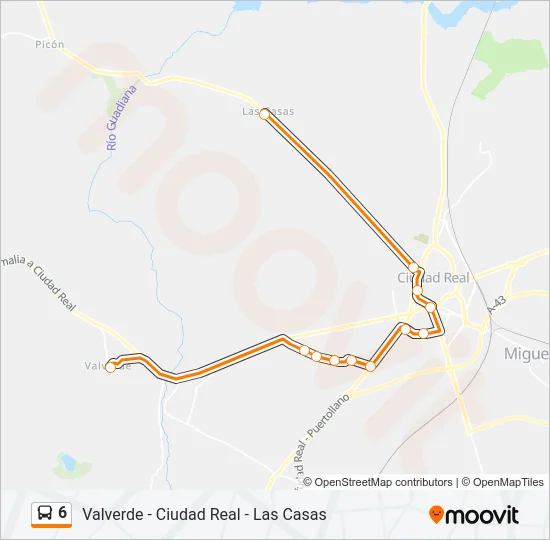6 Bus Line Map