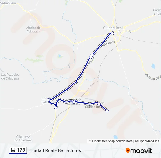 173 Bus Line Map