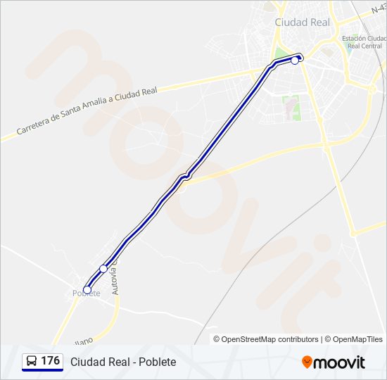 176 bus Mapa de línia