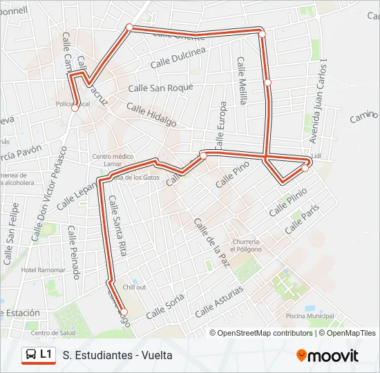L1 bus Mapa de línia