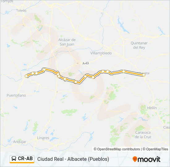 CR-AB Bus Line Map