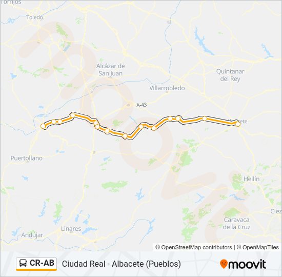 Mapa de CR-AB de autobús