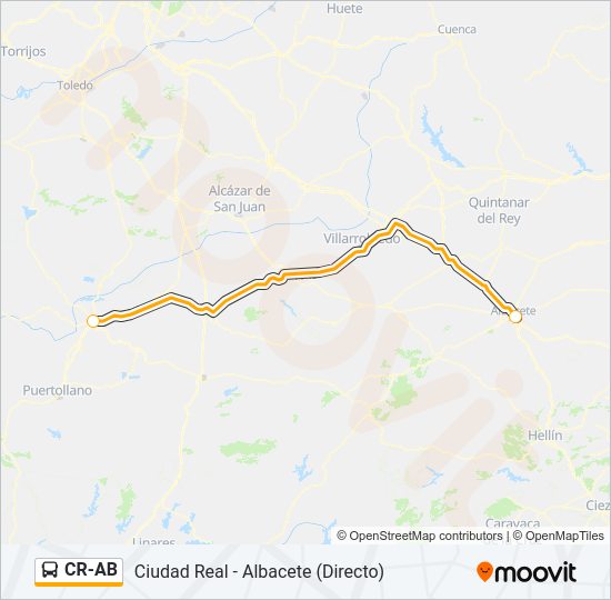 Mapa de CR-AB de autobús