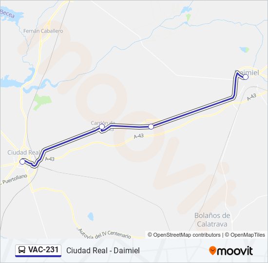 Mapa de VAC-231 de autobús