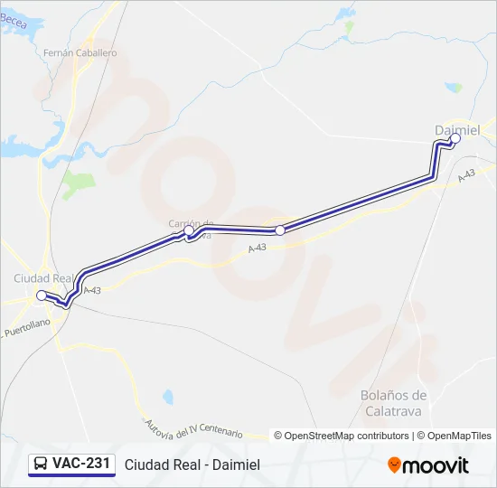 VAC-231 Bus Line Map