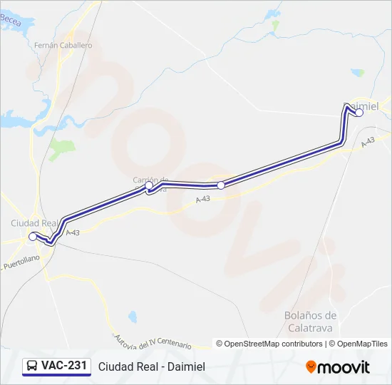 VAC-231 Bus Line Map