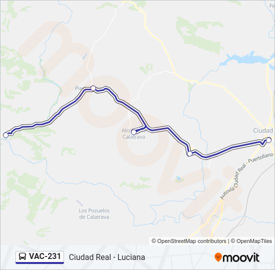 Mapa de VAC-231 de autobús
