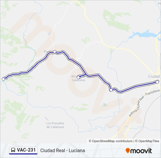 Mapa de VAC-231 de autobús