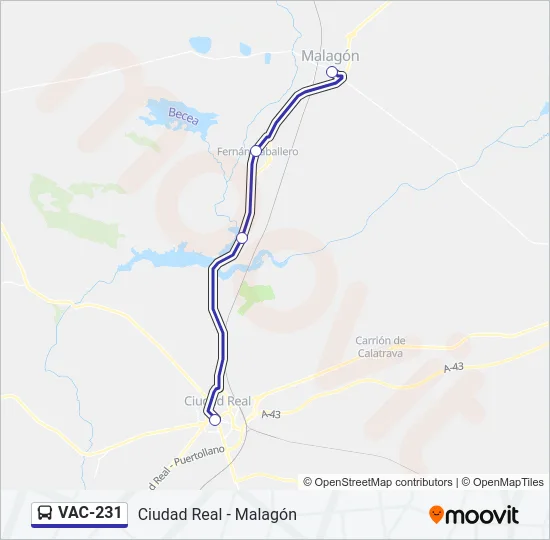 VAC-231 Bus Line Map