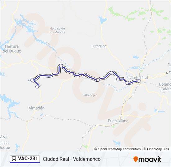 Mapa de VAC-231 de autobús