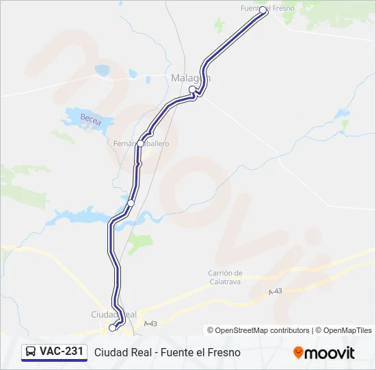 VAC-231 Bus Line Map
