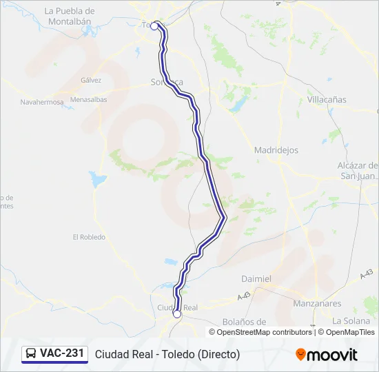 VAC-231 Bus Line Map